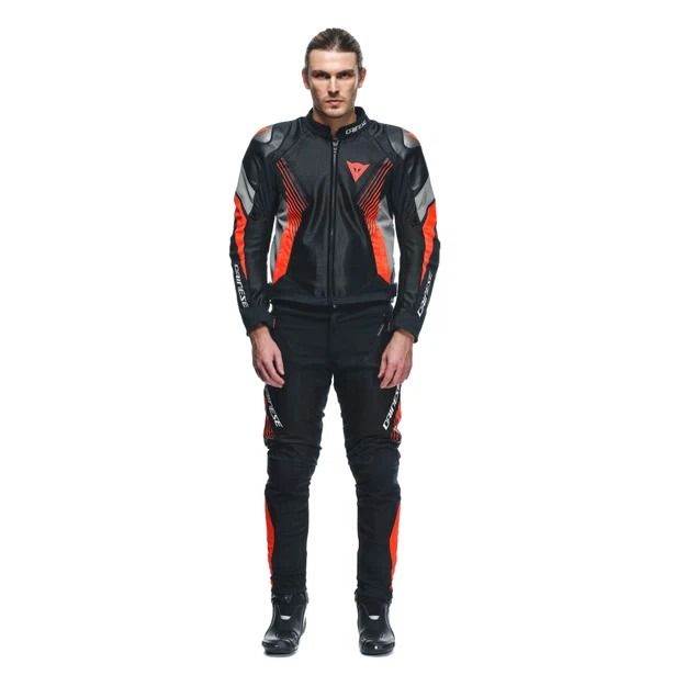 Dainese Drake 2 Air Absoluteshell Pants Black Red Fluo